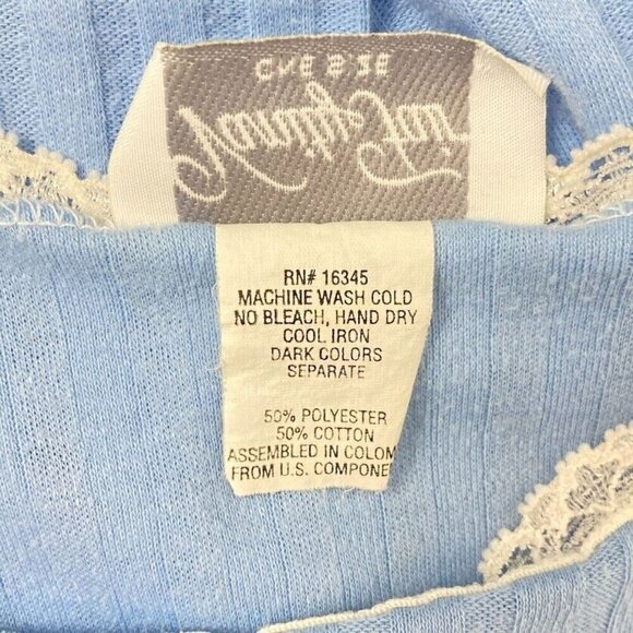 Vanity Fair Ribbed Striped Short Sleeve Night Shirt Blue One Size - Picture 5 of 5